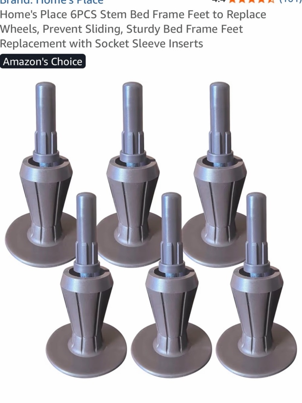 Wheel Replacement Bed Frame Feet - 6 Pack
